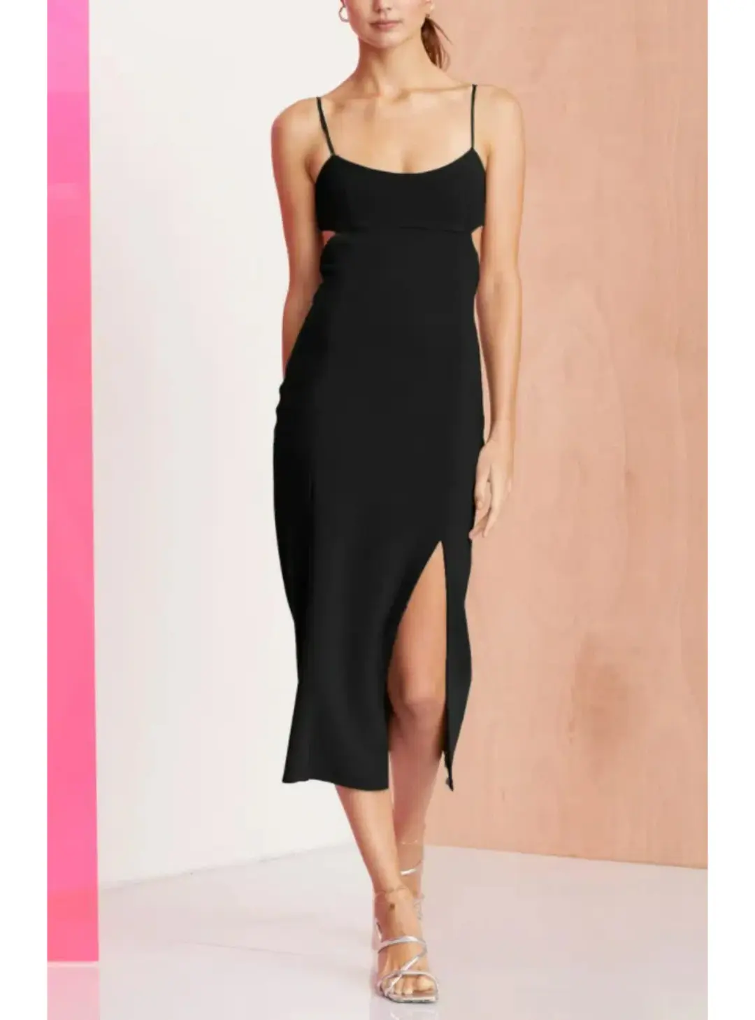Bec & Bridge Amelie Panel MIdi Dress Black Size AU 6 for rent on The Volte - main image