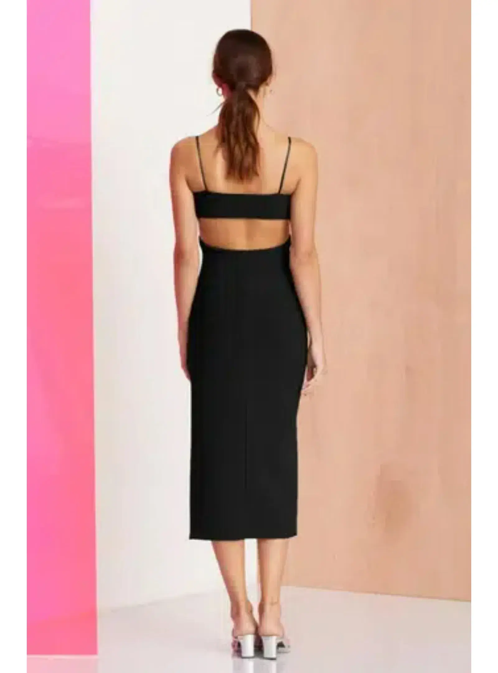 Bec & Bridge Amelie Panel MIdi Dress Black Size AU 6 - Image 2