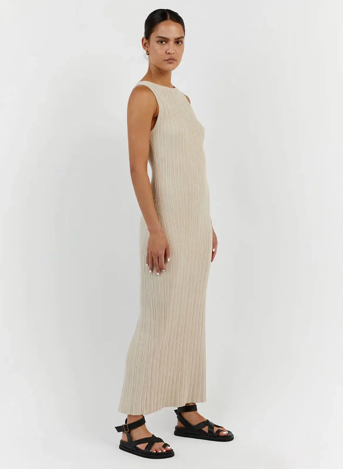 Dissh Sienna Stone Midi Dress Beige Size XS / AU 6 - Image 2