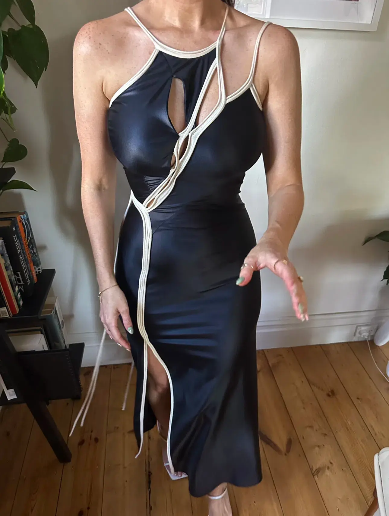 Ottolinger Black Strappy Maxi Dress Black Size 6 - Image 4