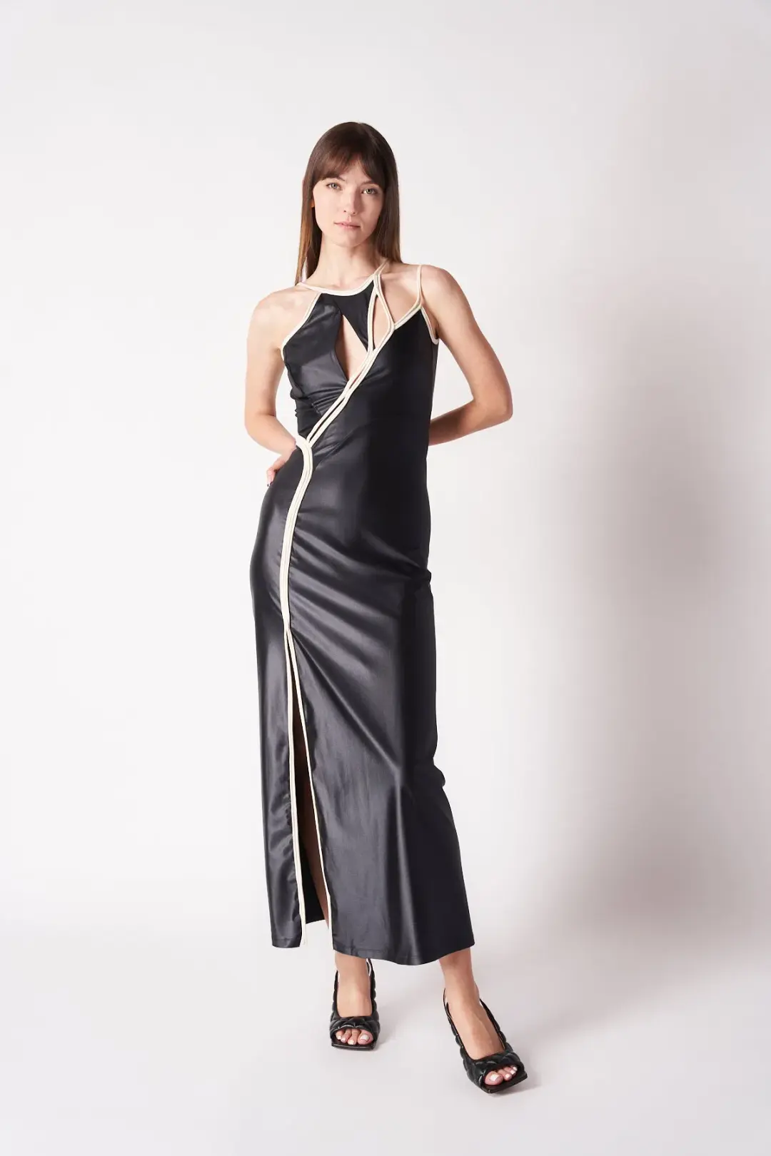 Ottolinger Black Strappy Maxi Dress Black Size 6 for rent on The Volte - main image