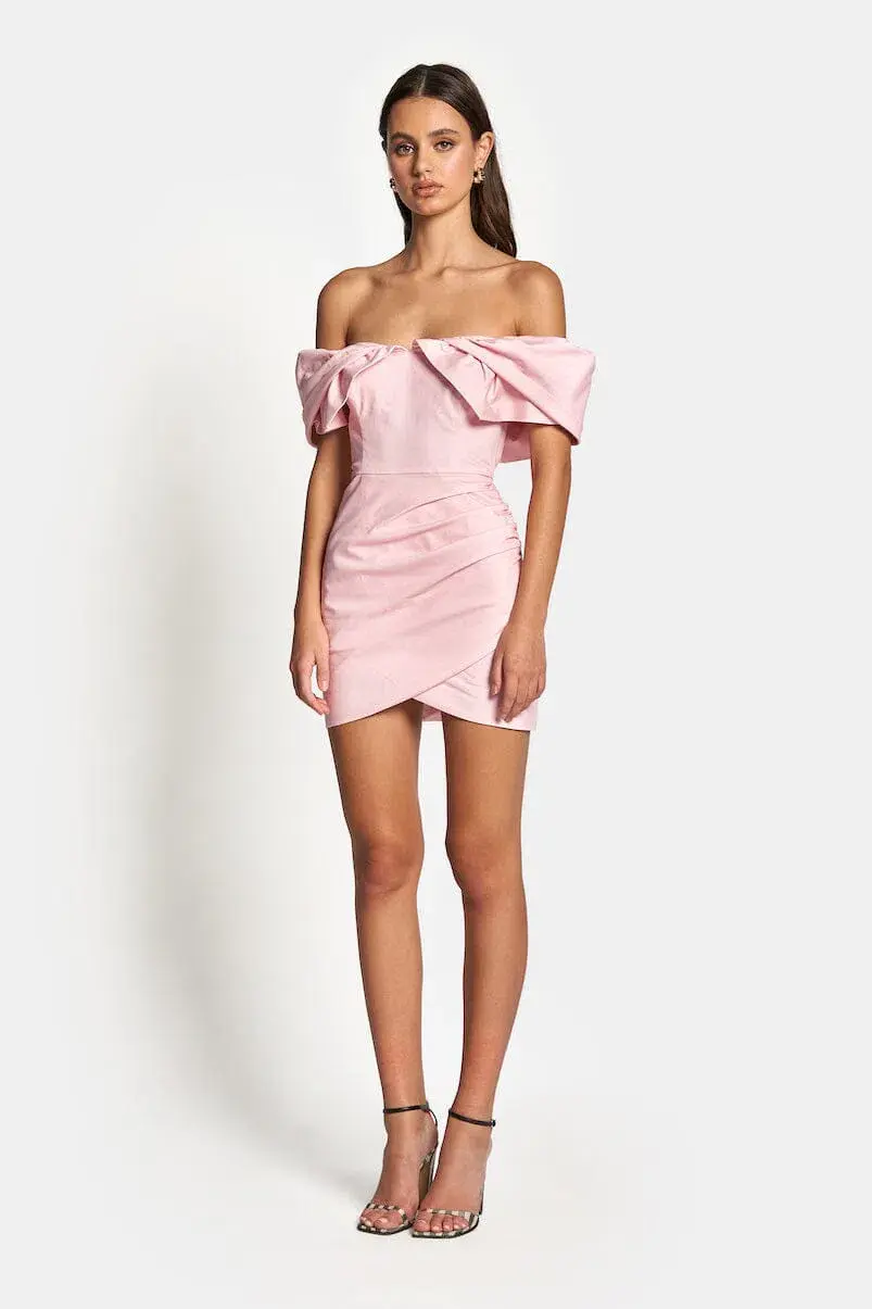 Sofia the Label Hailey Off Shoulder Mini Dress Baby Pink Size 6 - Image 1