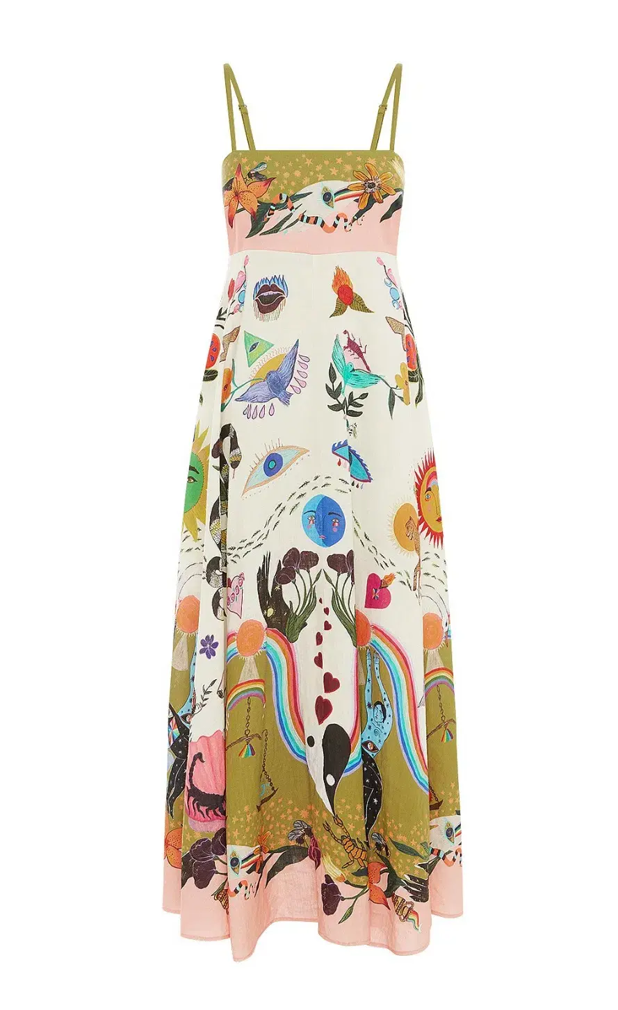 Alemais Evergreen Sundress Multi Print Size 10 - Image 5