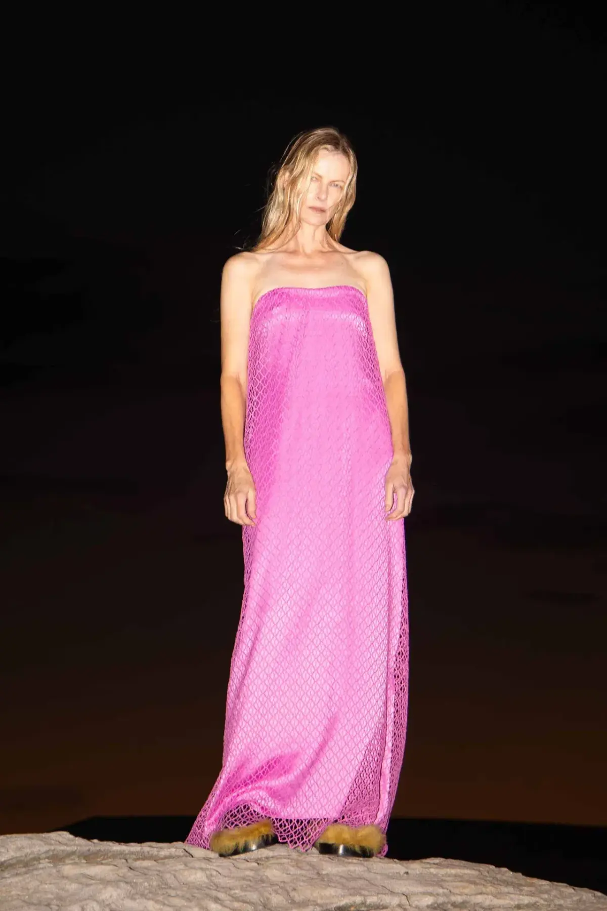 Camilla & Marc Sinclar Lace Maxi Dress Magenta Pink Size 8 - Image 5
