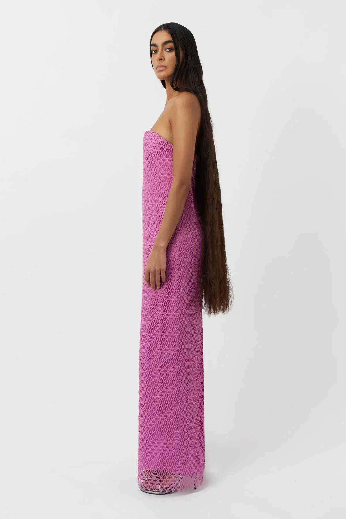Camilla & Marc Sinclar Lace Maxi Dress Magenta Pink Size 8 - Image 4