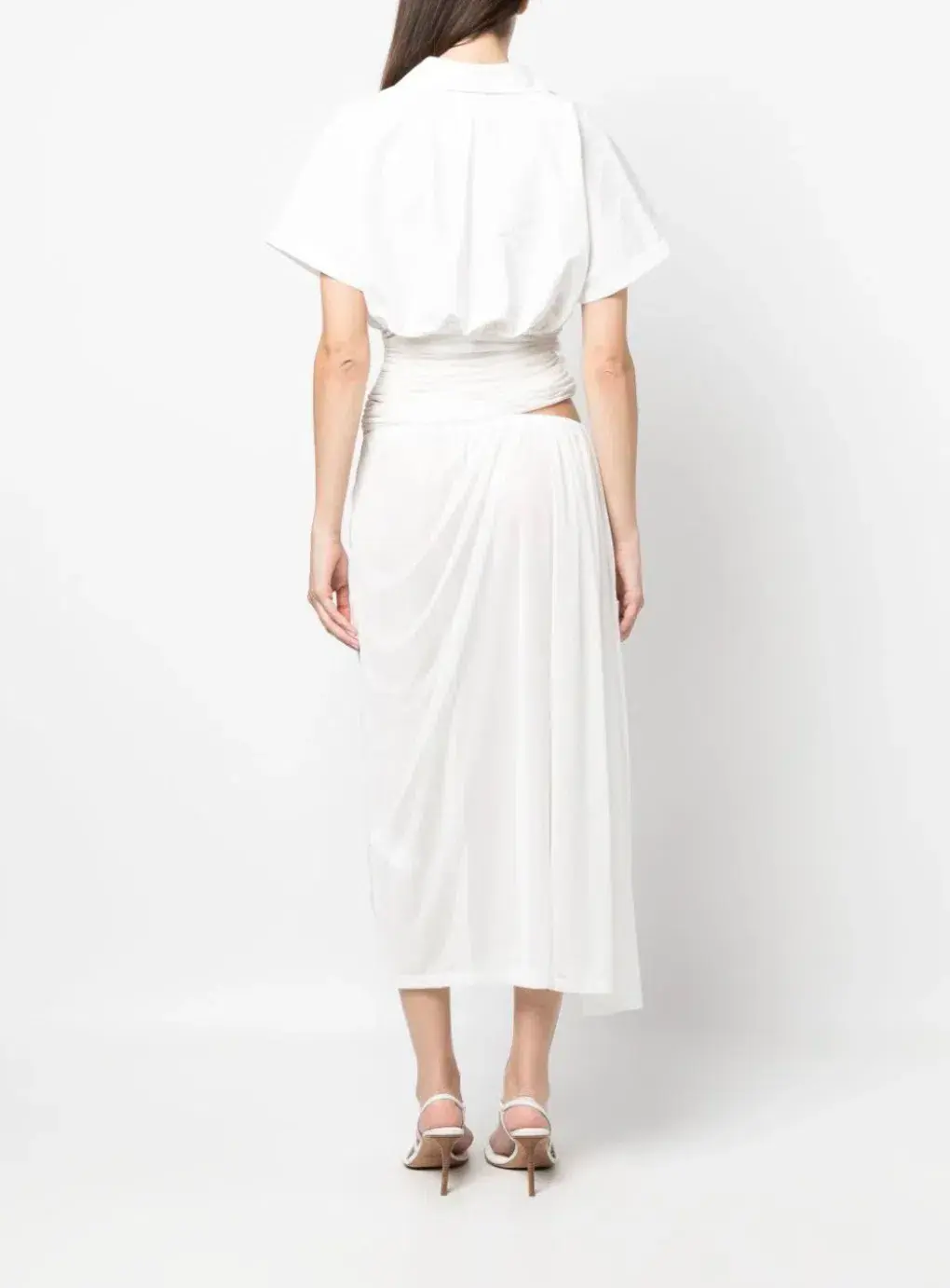 Christopher Esber Comosum Clash Shirt Midi Dress White Size 6 - Image 3