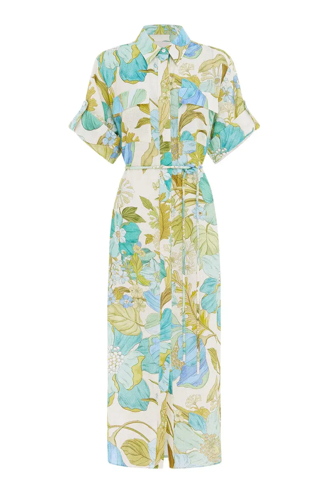 Alemais Janis Shirt Midi Dress Floral AU12 - Image 4