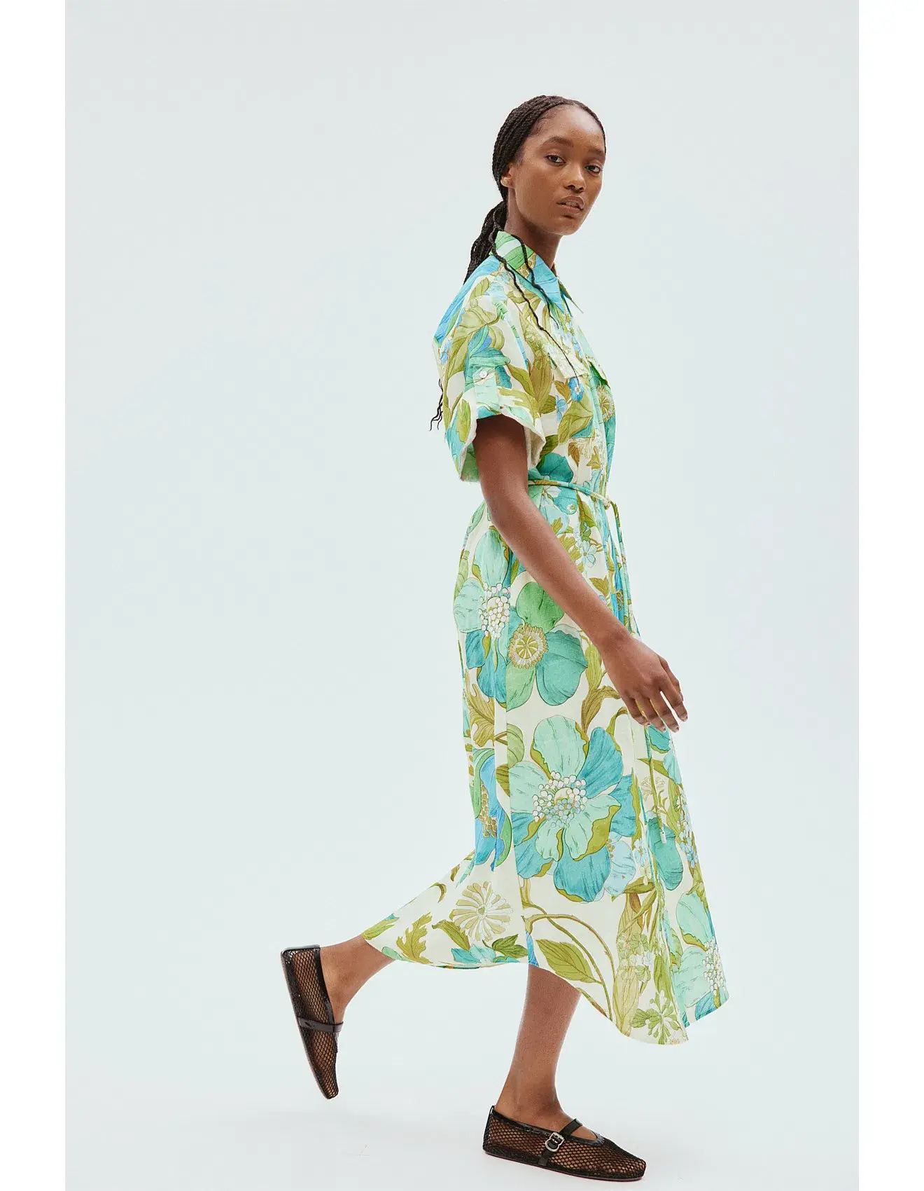 Alemais Janis Shirt Midi Dress Floral AU12 - Image 2