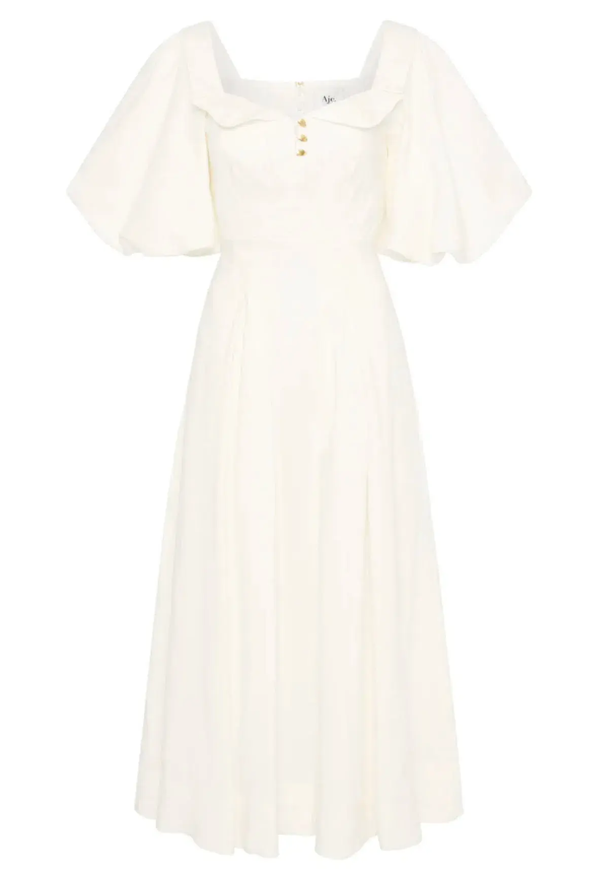 Aje Jessica Frill Midi Dress Ivory Size 10 - Image 5