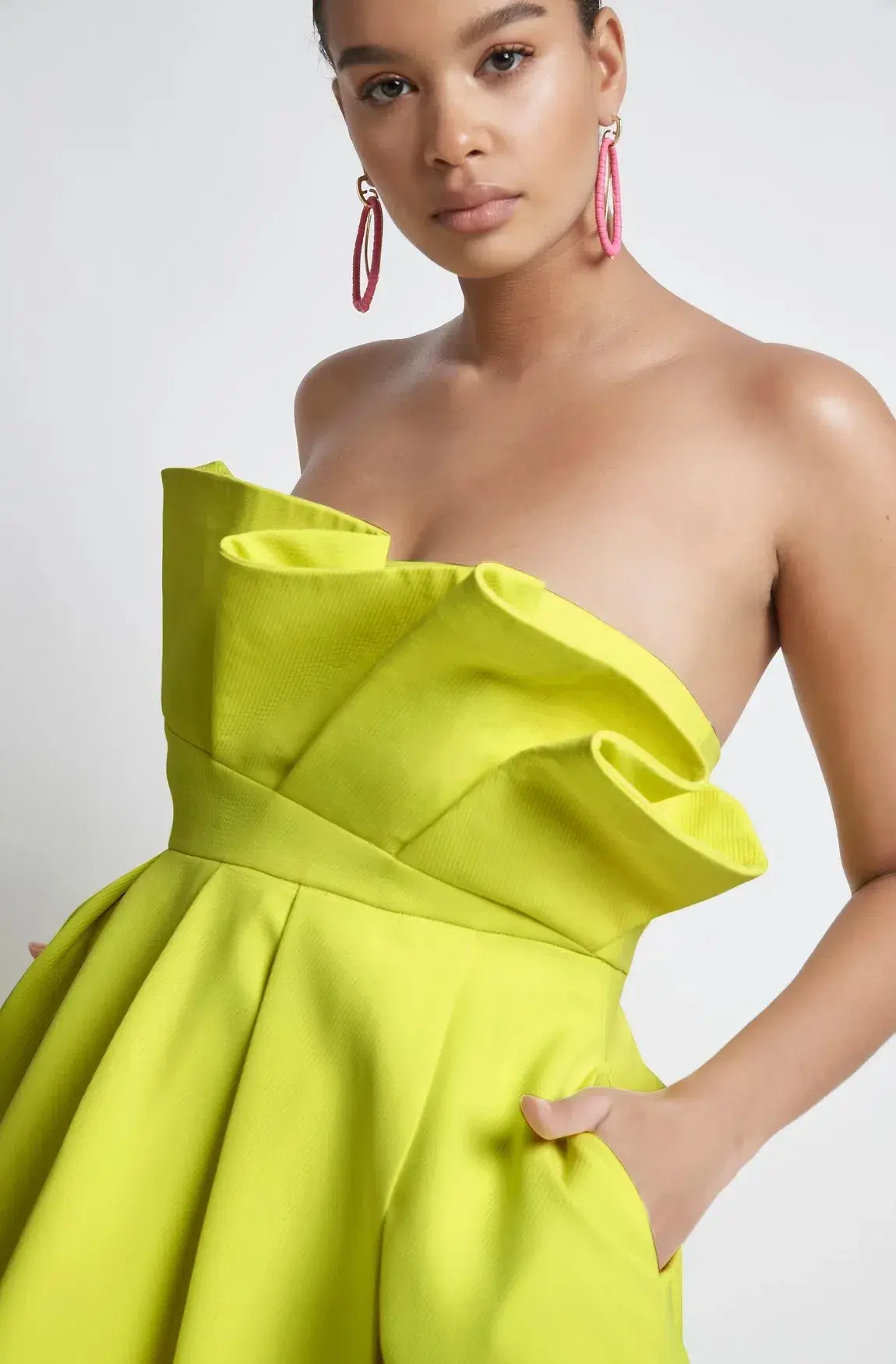 Sheike Florence Midi Dress Yellow Size 12 - Image 3