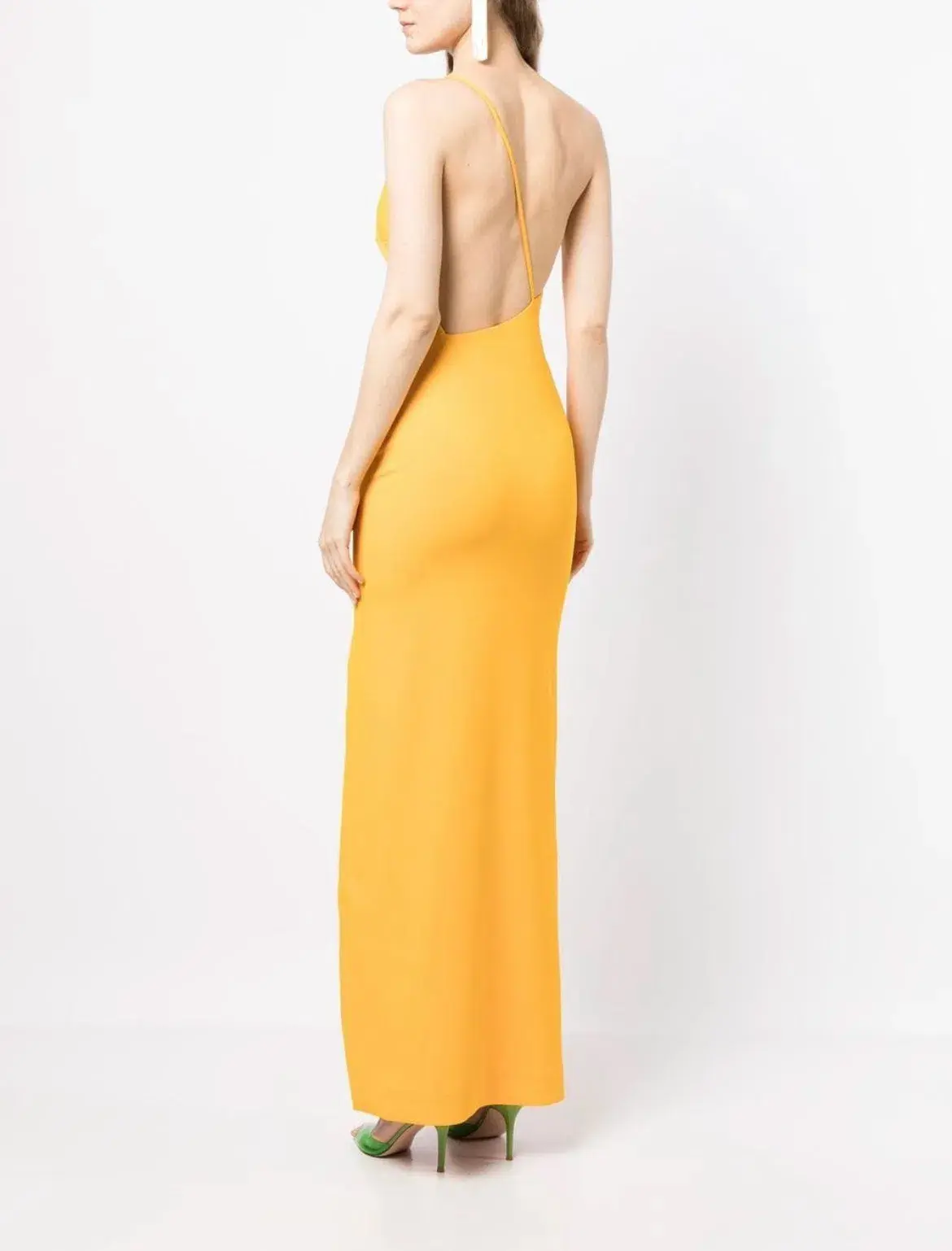 Solace London Asymmetric Sleeveless Dress Yellow Size 6 - Image 3