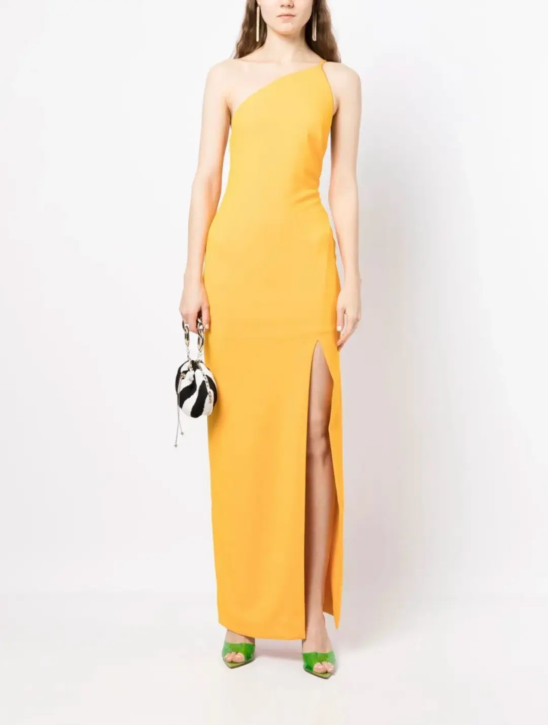 Solace London Asymmetric Sleeveless Dress Yellow Size 6 for rent on The Volte - main image