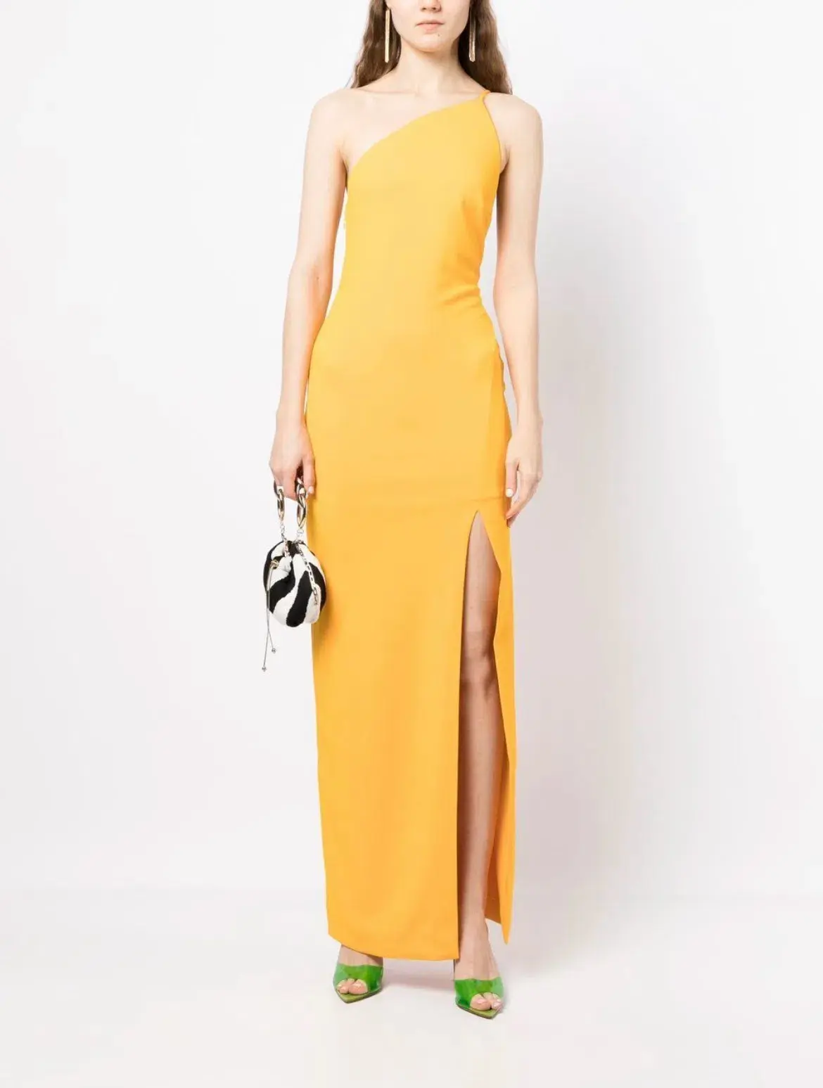 Solace London Asymmetric Sleeveless Dress Yellow Size 6 - Image 4