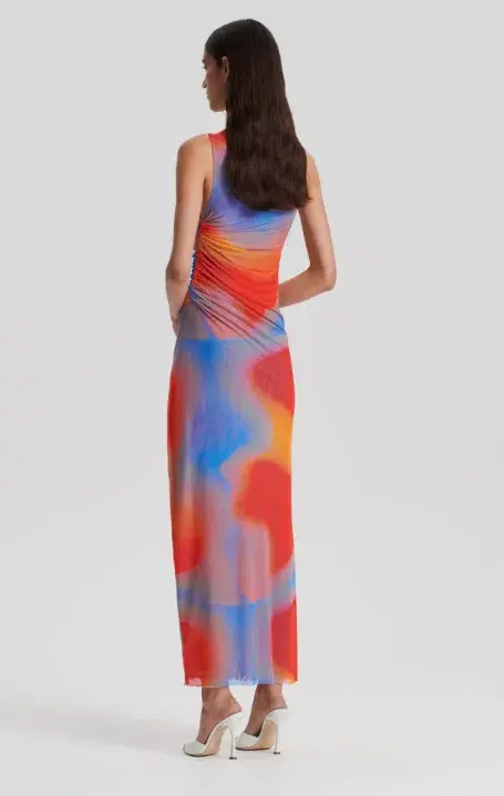 Scanlan Theodore Italian Watercolour Print Dress Blue/Red Size 6 - Image 3