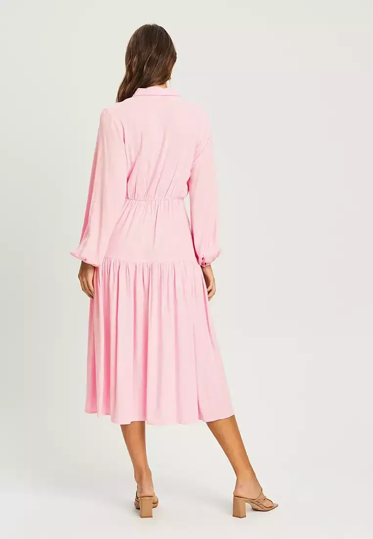 Tussah Leana Midi Dress Pink Size 6 - Image 2