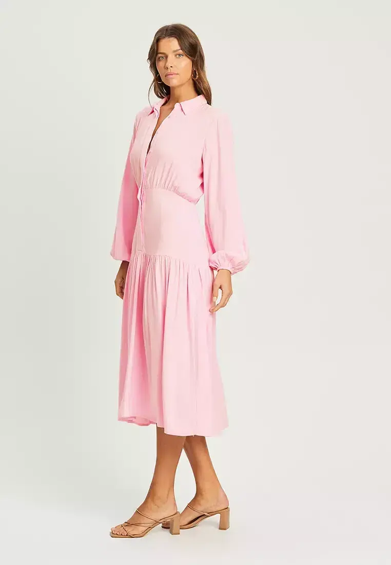 Tussah Leana Midi Dress Pink Size 6 - Image 1