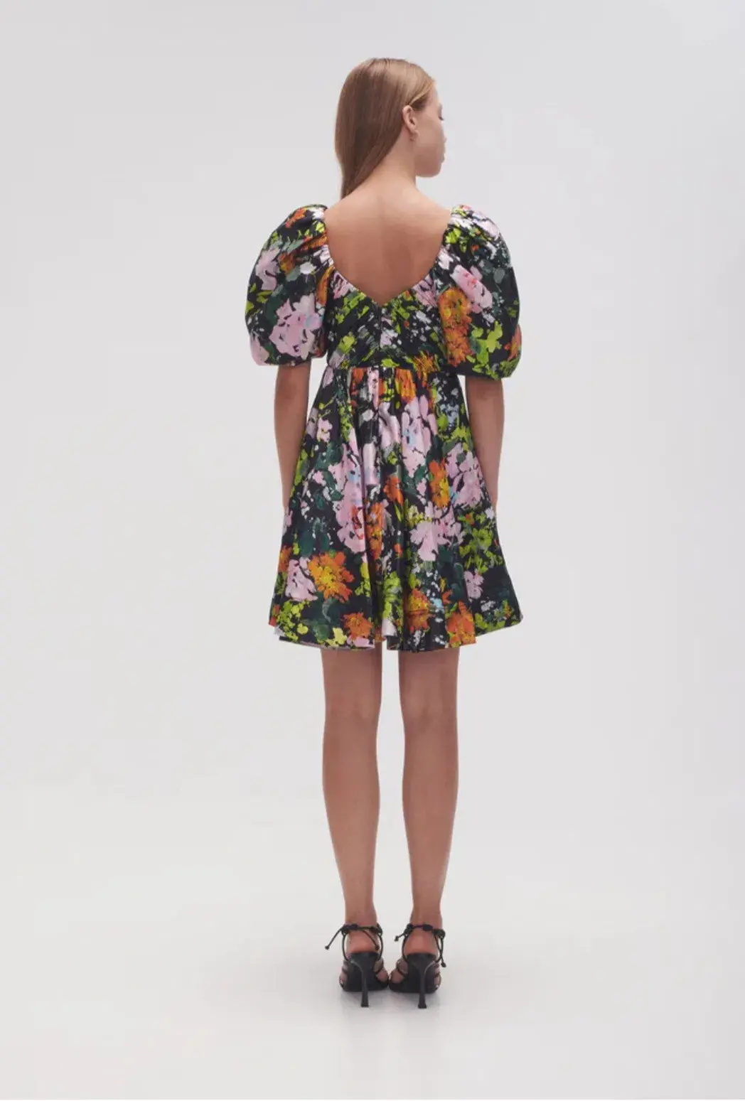 AJE Gabrielle Mini Plunge Dress Midnight Floral Size 14  - Image 2