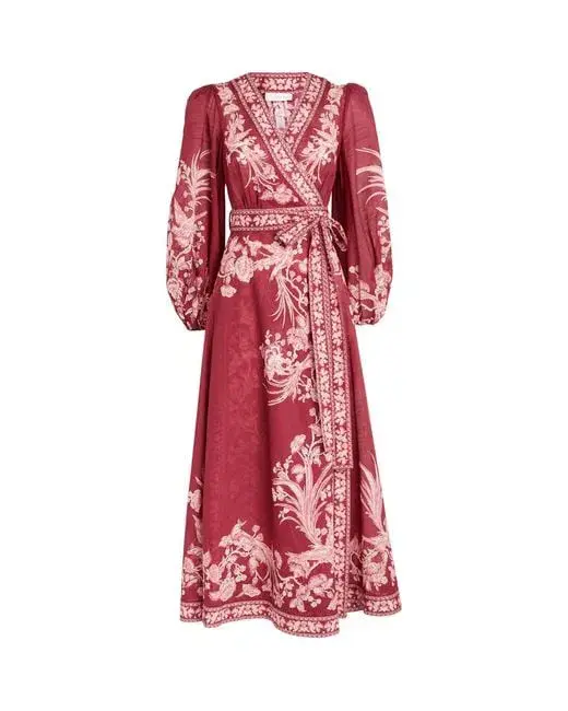 Zimmermann Tiggy Floral-print Wrap Dress in Red Size 1/Au 10  - Image 2