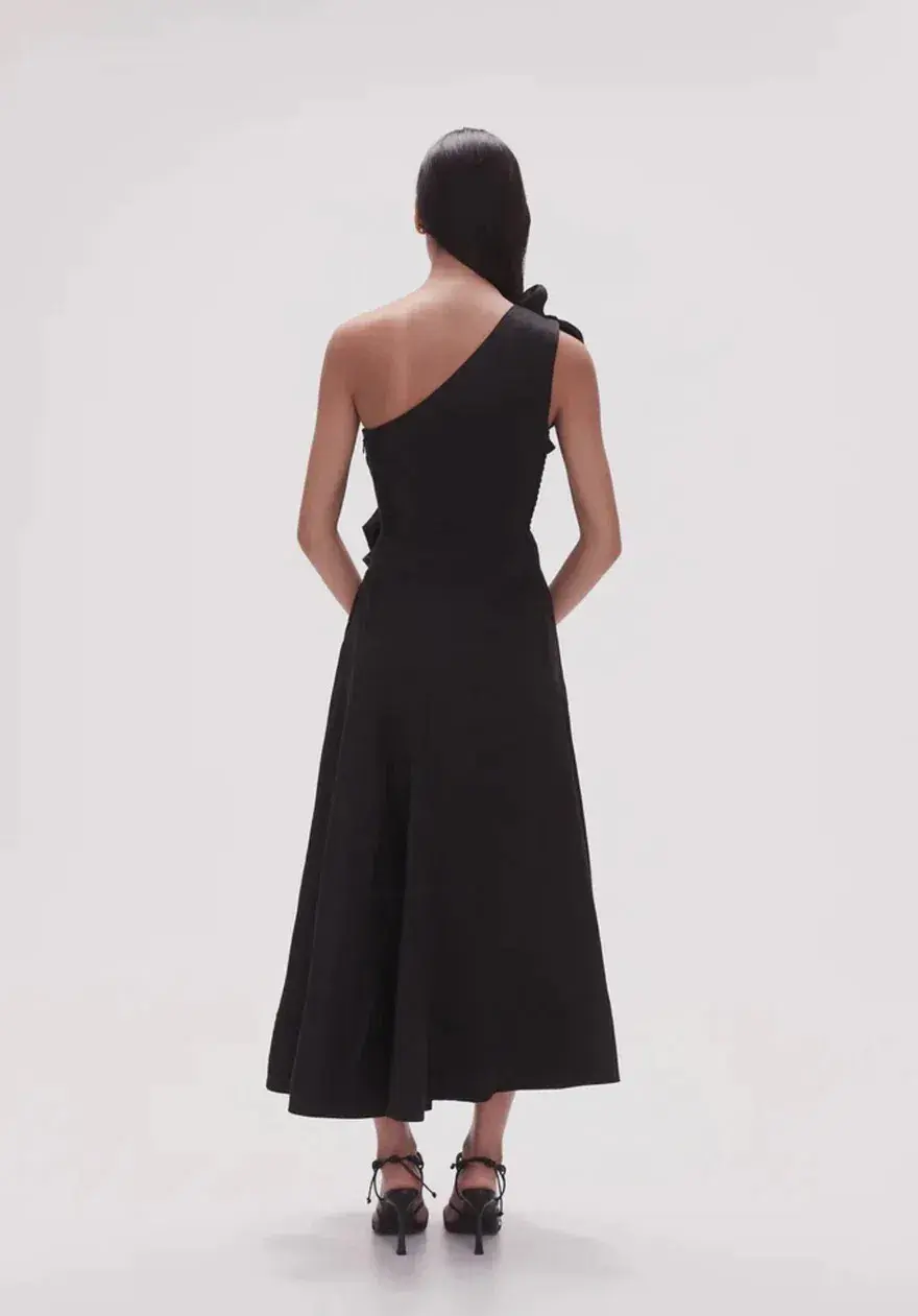 Aje Adelia Ruffle Midi Dress Black Size 10 - Image 4