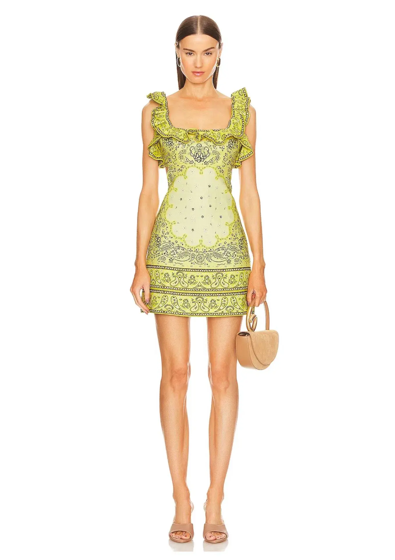 Zimmermann The Matchmaker Frilled Mini Dress  in Yellow Bandana Size 0P/AU 6 - Image 1