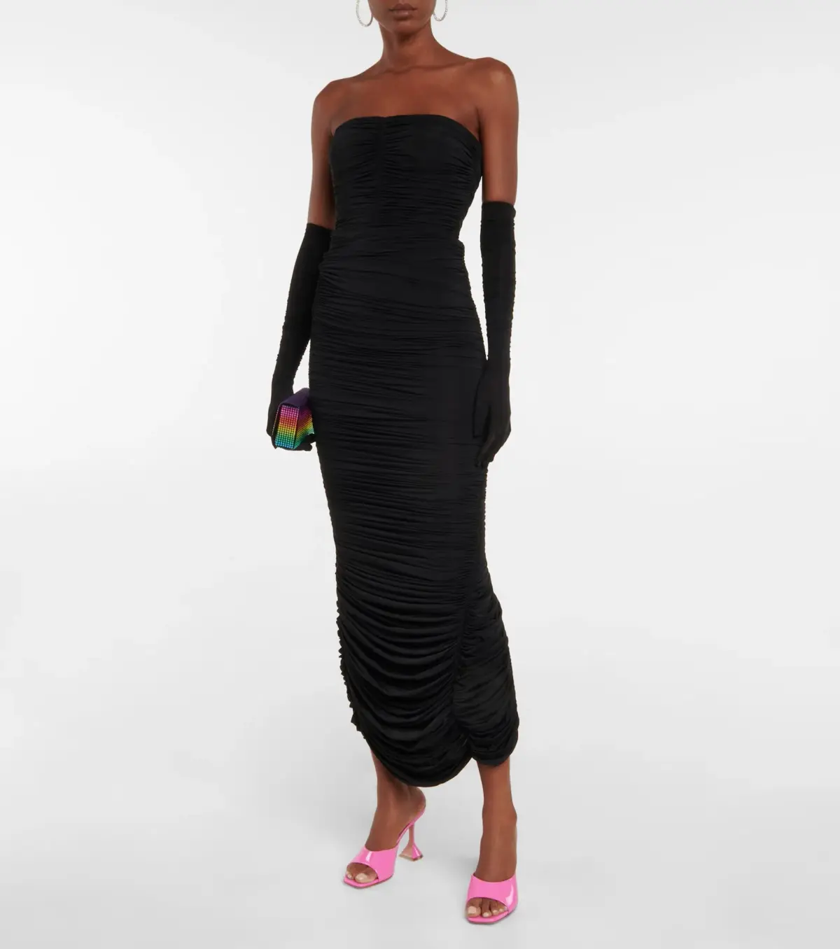 Alex Perry Haynes Strapless Gown With Gloves Black Size 6 - Image 1