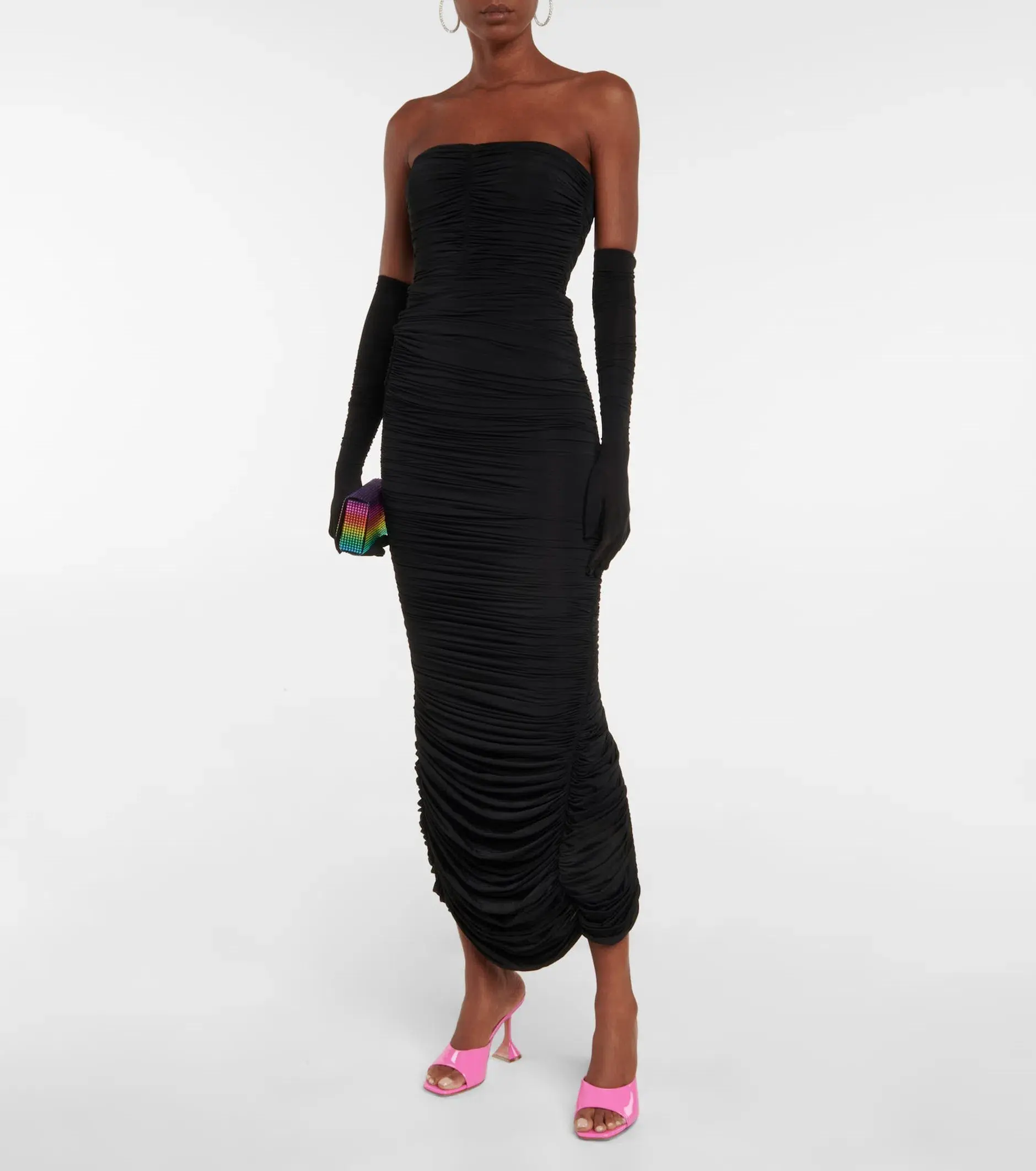 Alex Perry Haynes Strapless Gown With Gloves Black Size 6 - Image 1