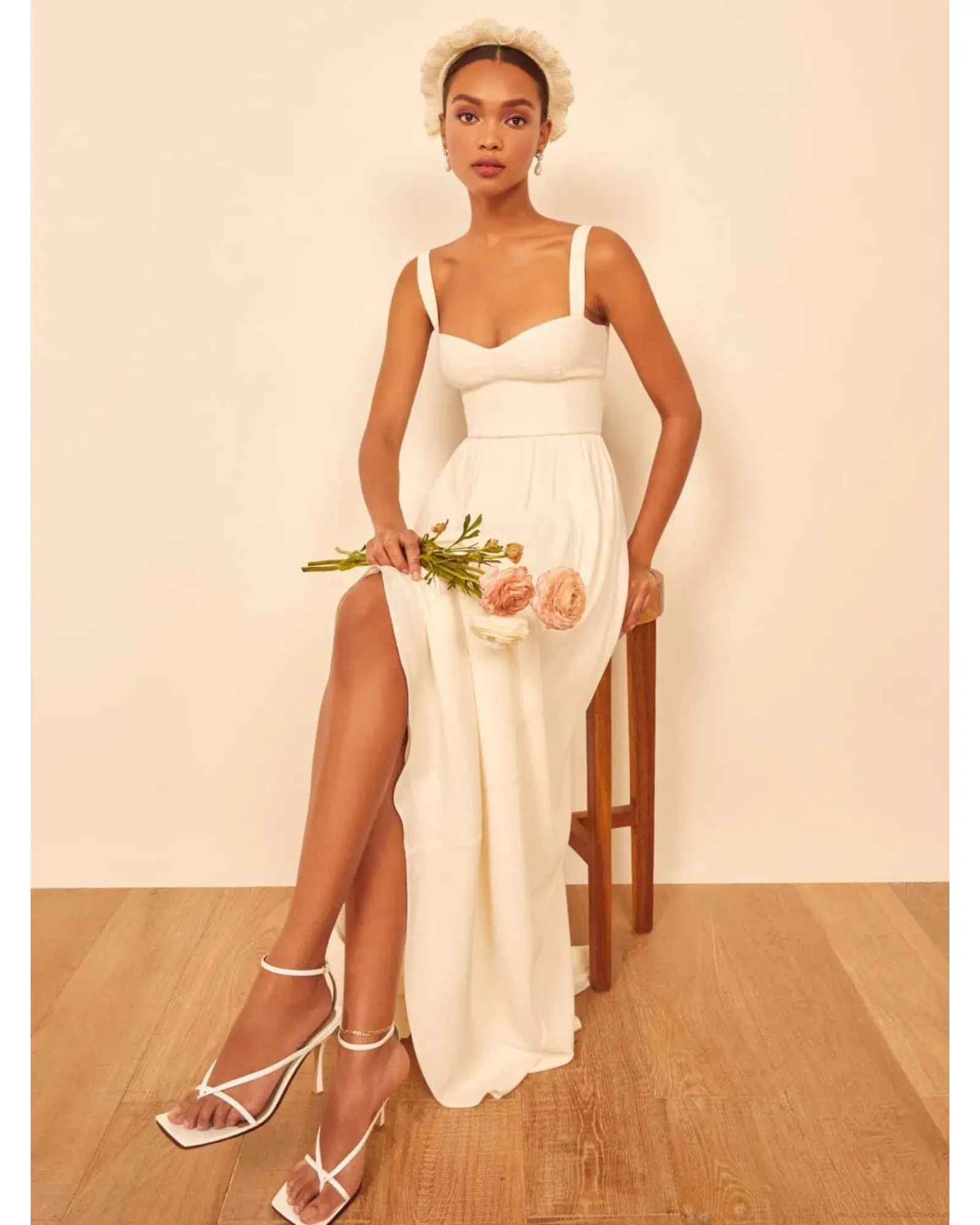Reformation Hollyhock Dress Cream Size 6 - Image 3