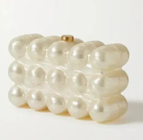 Cult Gaia The Bubble Acrylic Pearl Clutch Bag Cream White  - Image 2