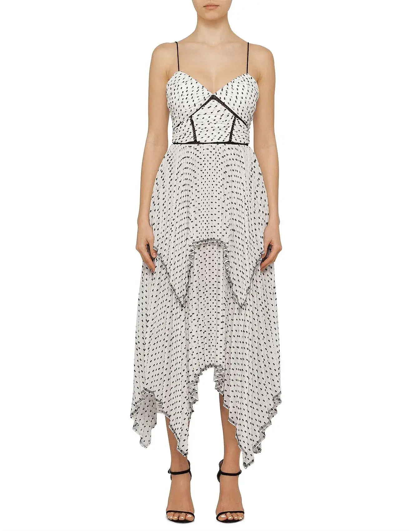 Self-Portrait Plumetis Tiered Midi Dress Print Size 12 - Image 1