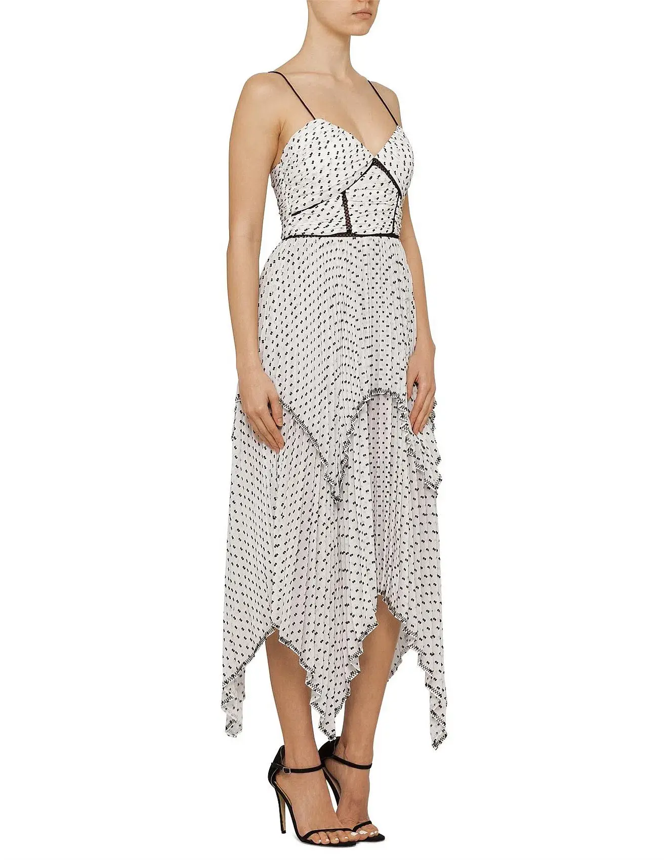Self-Portrait Plumetis Tiered Midi Dress Print Size 12 - Image 2