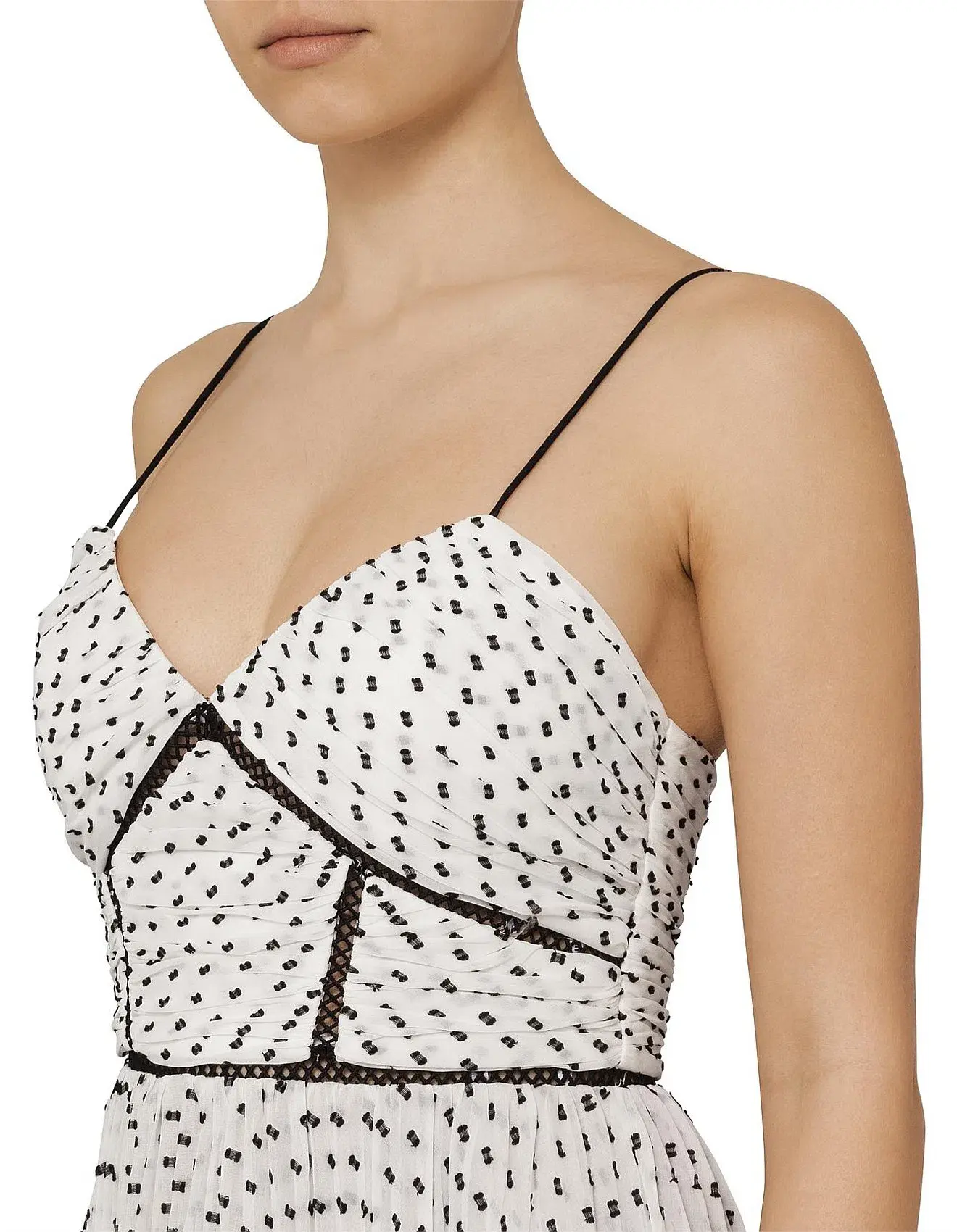 Self-Portrait Plumetis Tiered Midi Dress Print Size 12 - Image 4