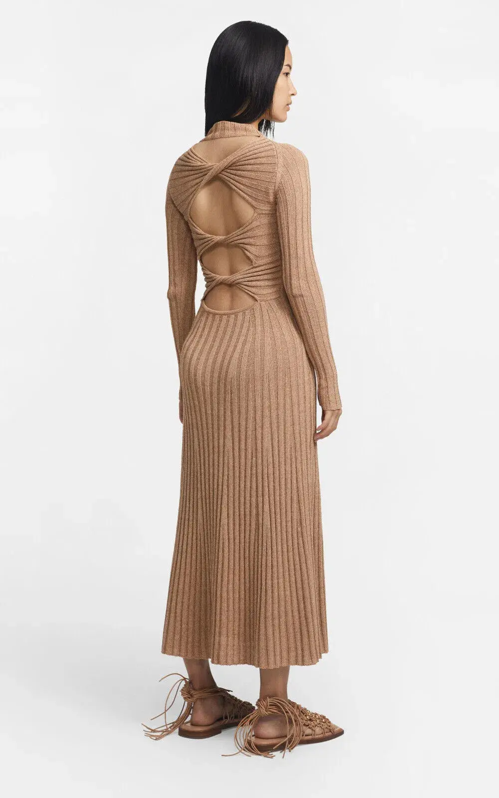 Dion Lee Knit Midi Dress Beige Size M / AU 10 - Image 3
