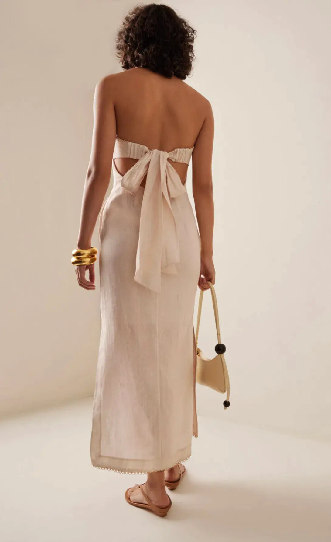Zimmermann Lexie Column Dress Ivory Palm Size 1/ AU 10 - Image 3