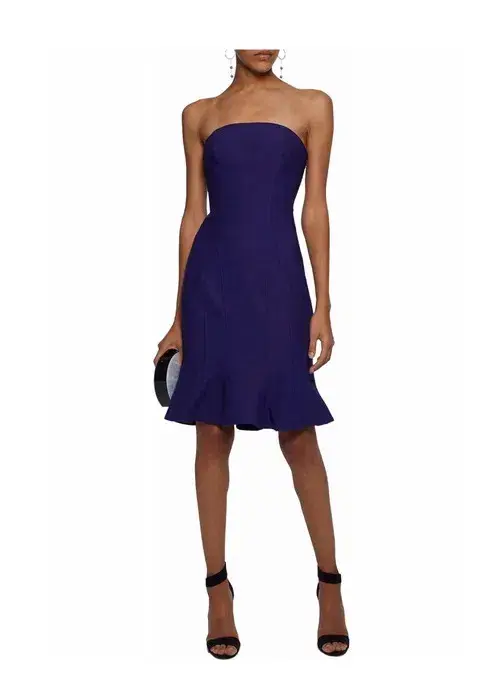 Cinq a Sept Calvina Fluted Candy Dress Indigo Size 4 for rent on The Volte - main image