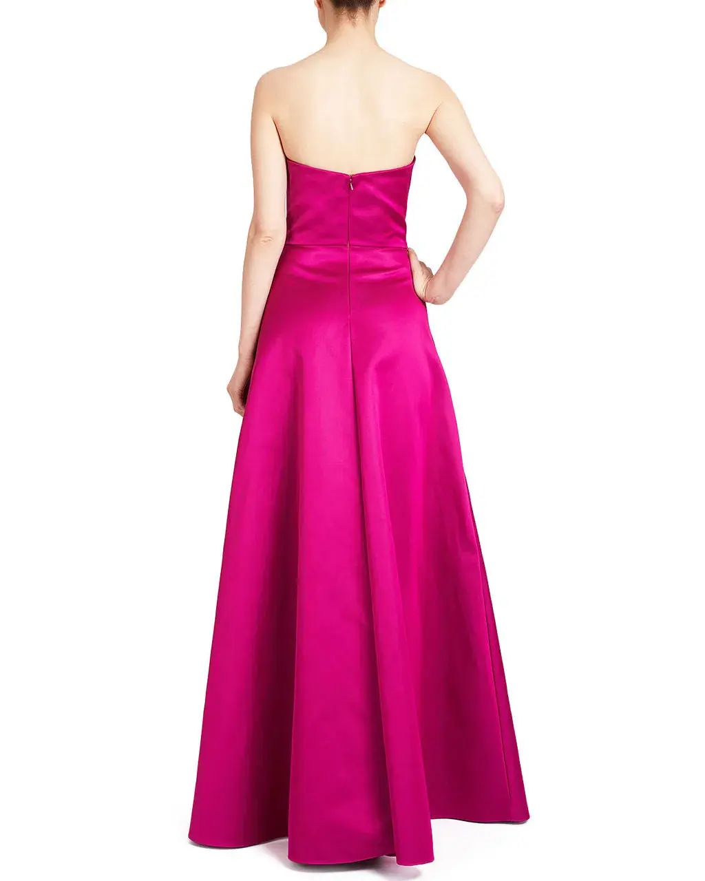 Badgley Mischka Strapless Double Face Evening Gown Fuchsia Multi Size 4  - Image 2