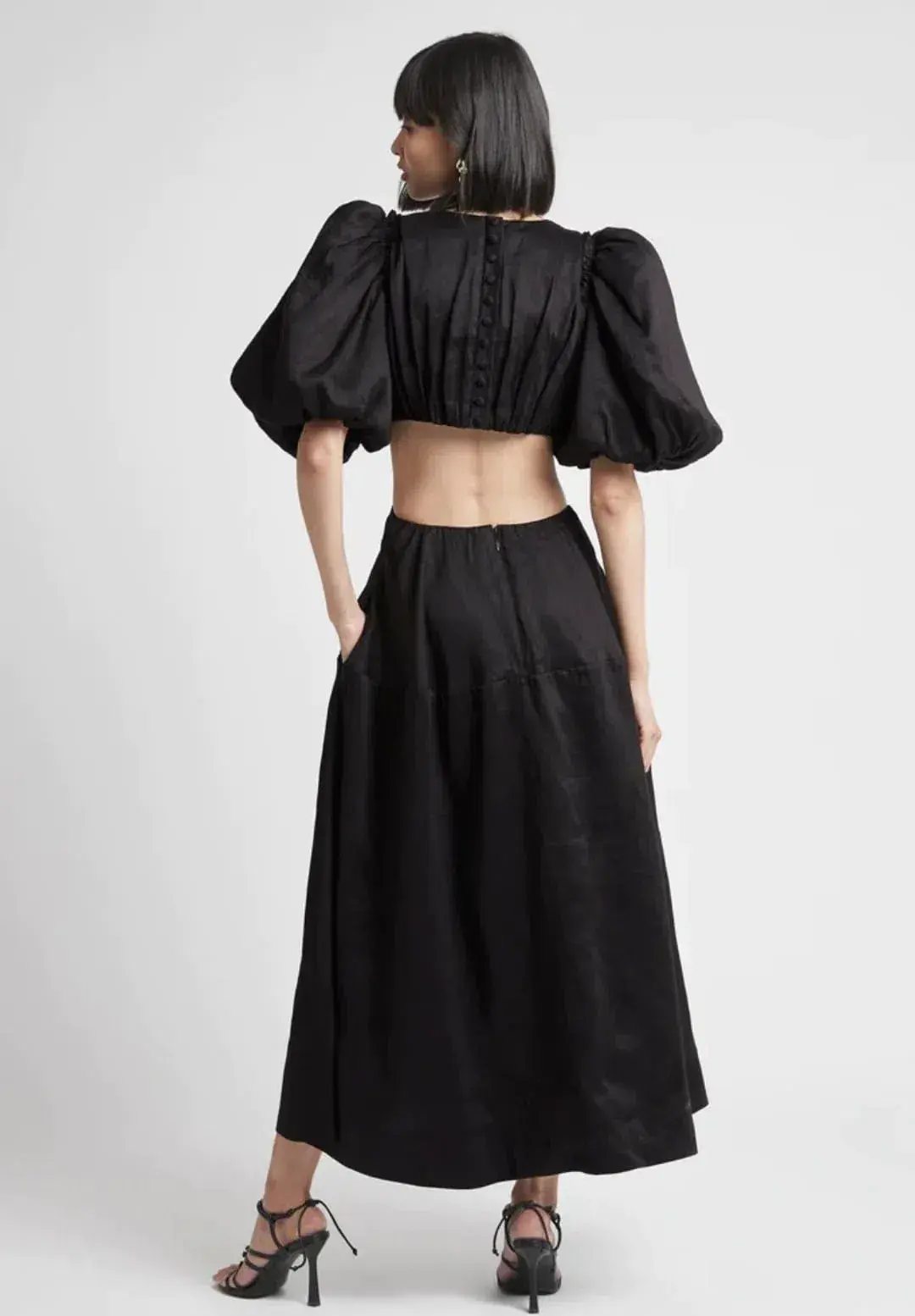 Aje Vanades Cut Out Dress Black Size 10 - Image 2