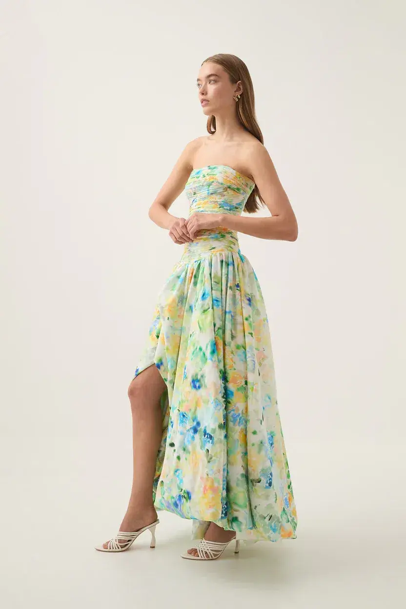 Aje Violette Bubble Hem Maxi Dress Floral Haze Size 8 - Image 2