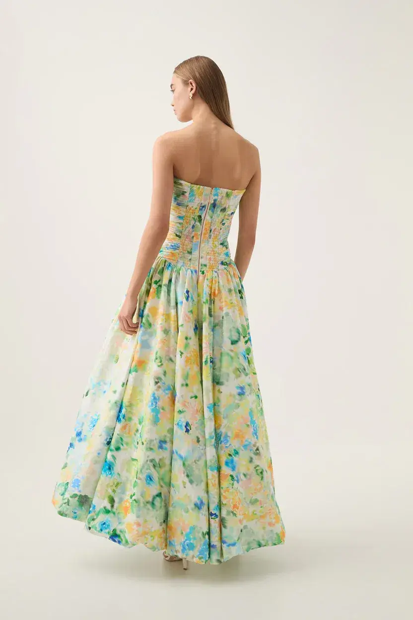 Aje Violette Bubble Hem Maxi Dress Floral Haze Size 8 - Image 3