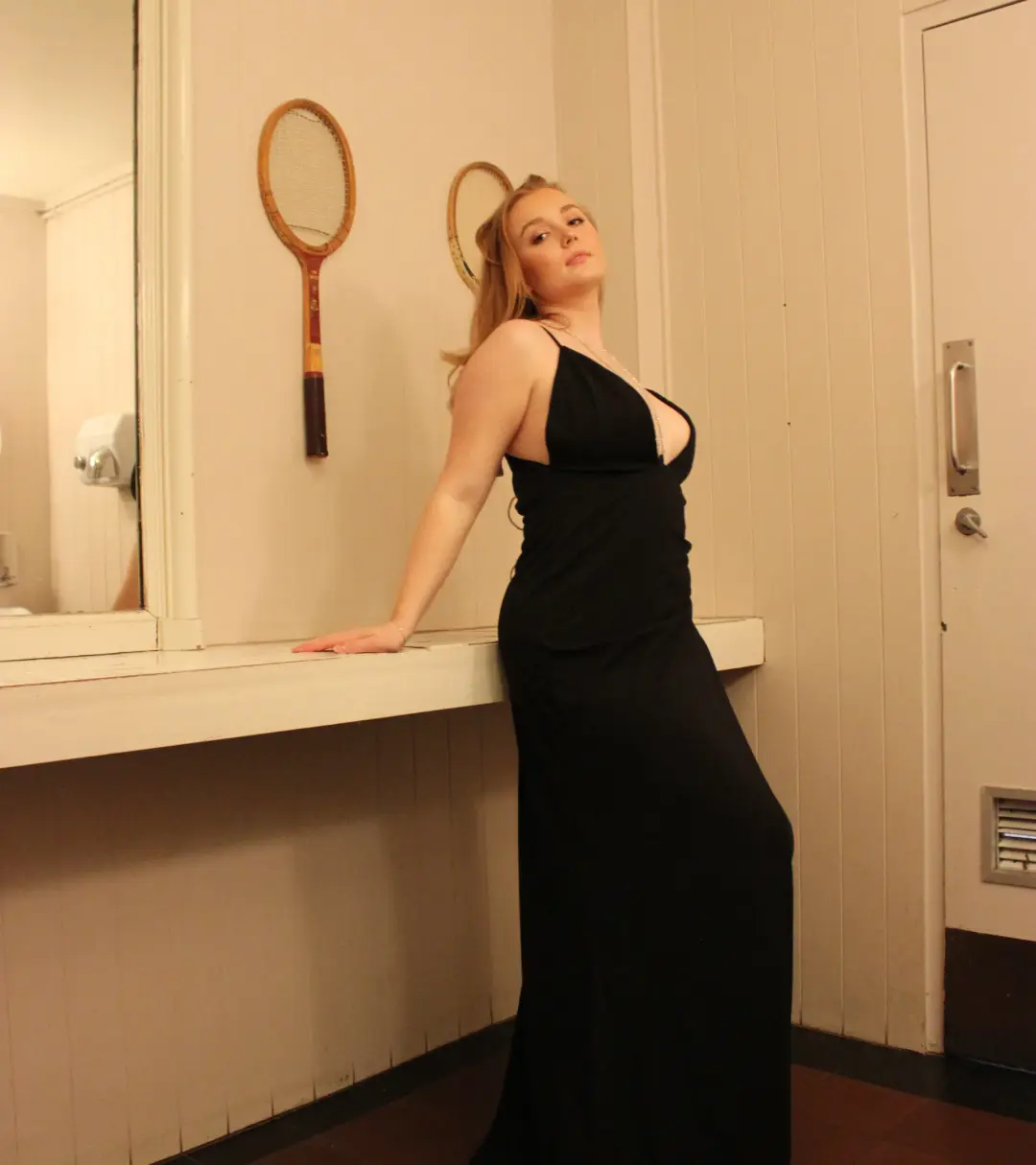 Alamour The Label Irma Low Neck Gown Black Size 10 for rent on The Volte - main image