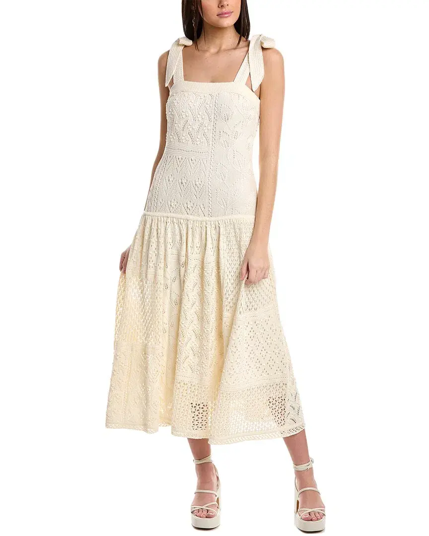 Zimmermann Anneke Patchwork Dress Cream/White Size 0 / AU 8 for rent on The Volte - main image