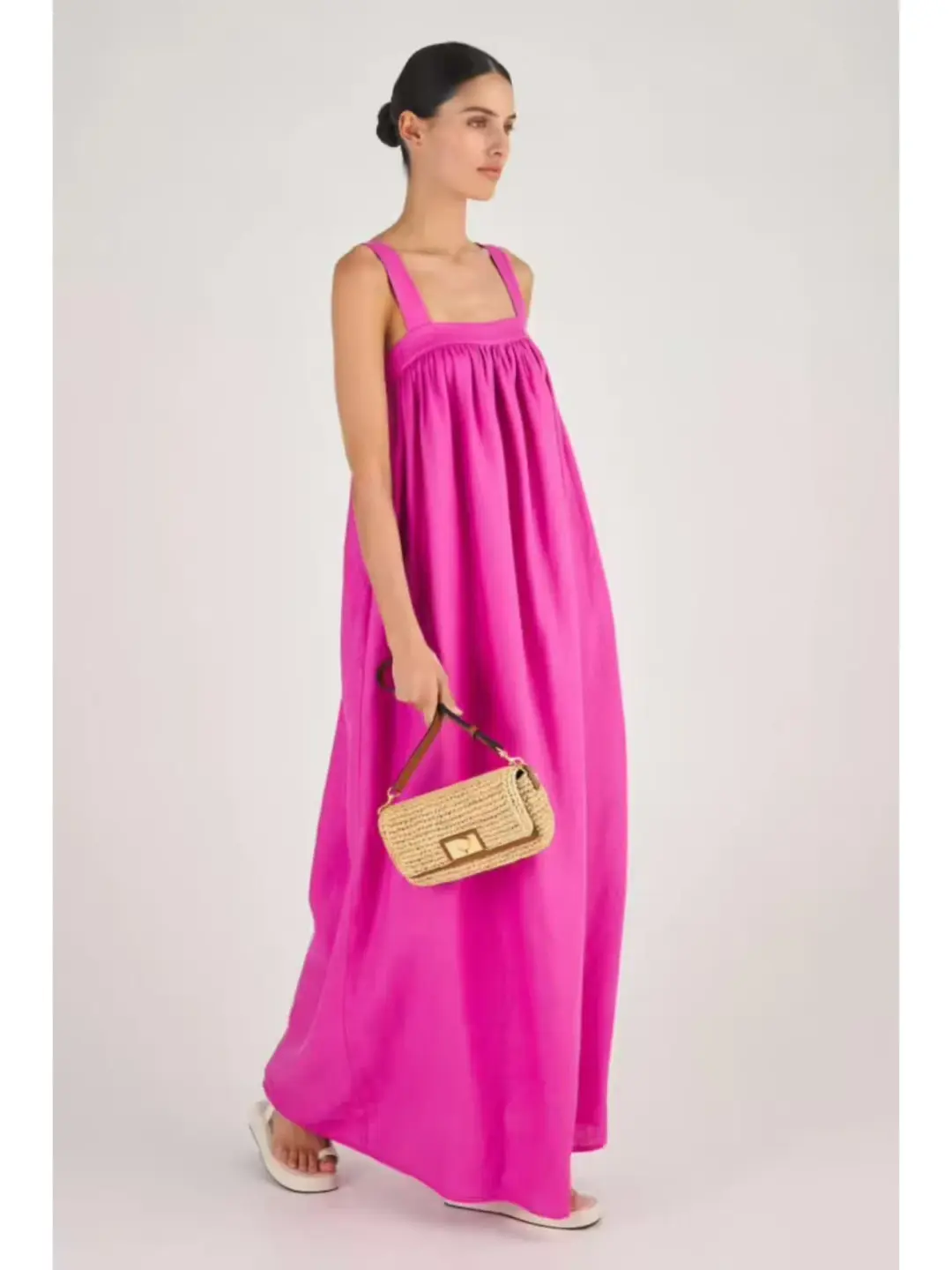 Oroton Bow Detail Sundress Fuchsia Pink Size AU 6  for rent on The Volte - main image