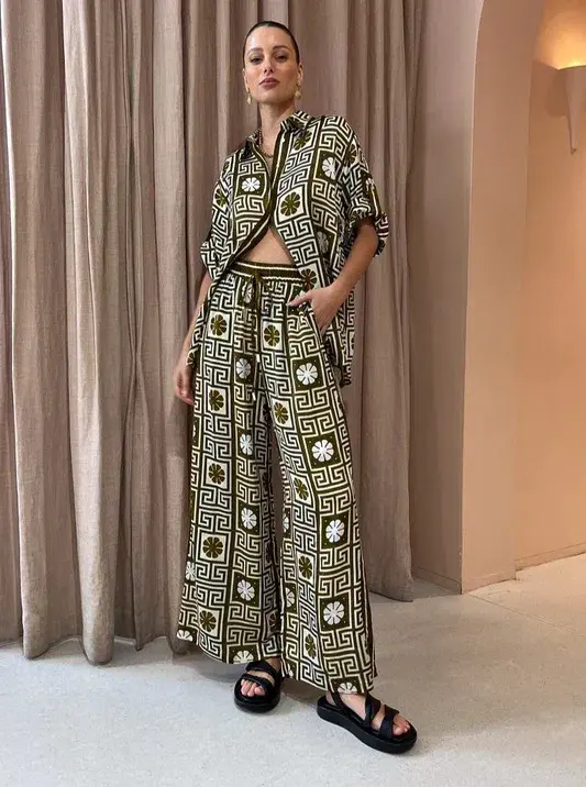 Alemais Dimi Jacquard Shirt & Pant Set Print Size 8 - Image 12