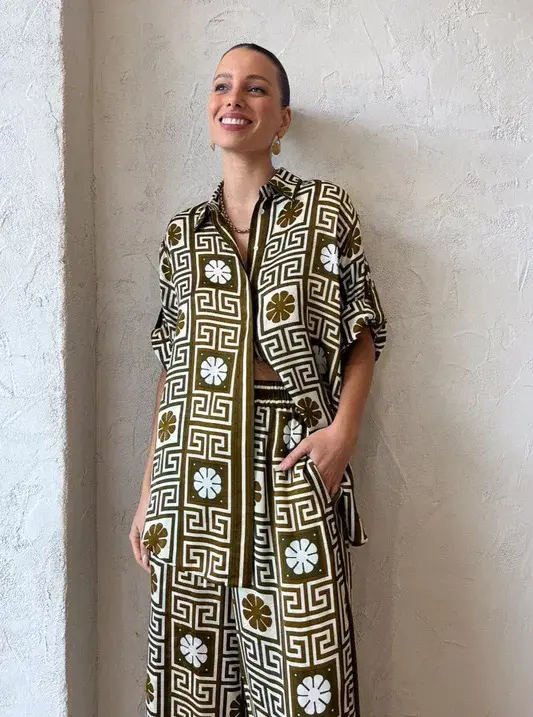 Alemais Dimi Jacquard Shirt & Pant Set Print Size 8 - Image 10