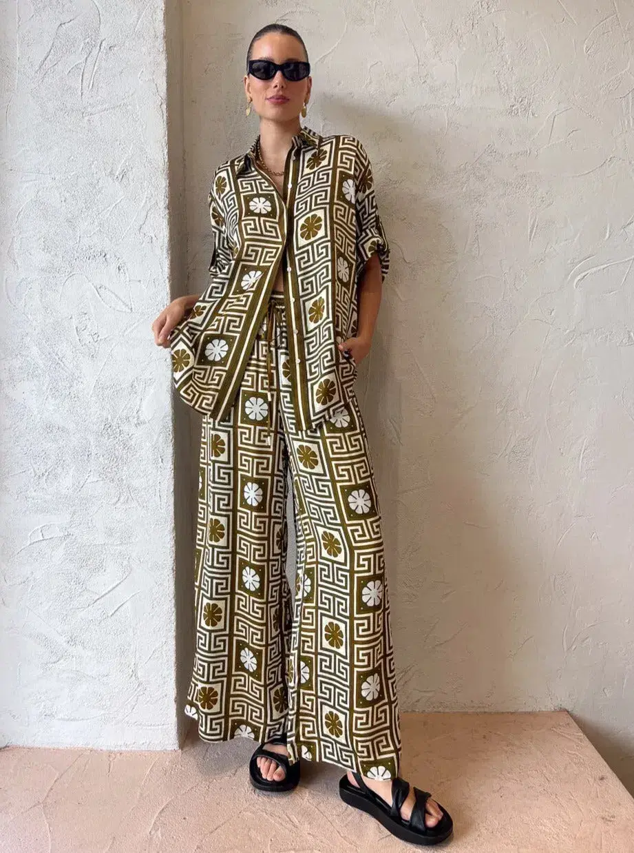 Alemais Dimi Jacquard Shirt & Pant Set Print Size 8 - Image 9