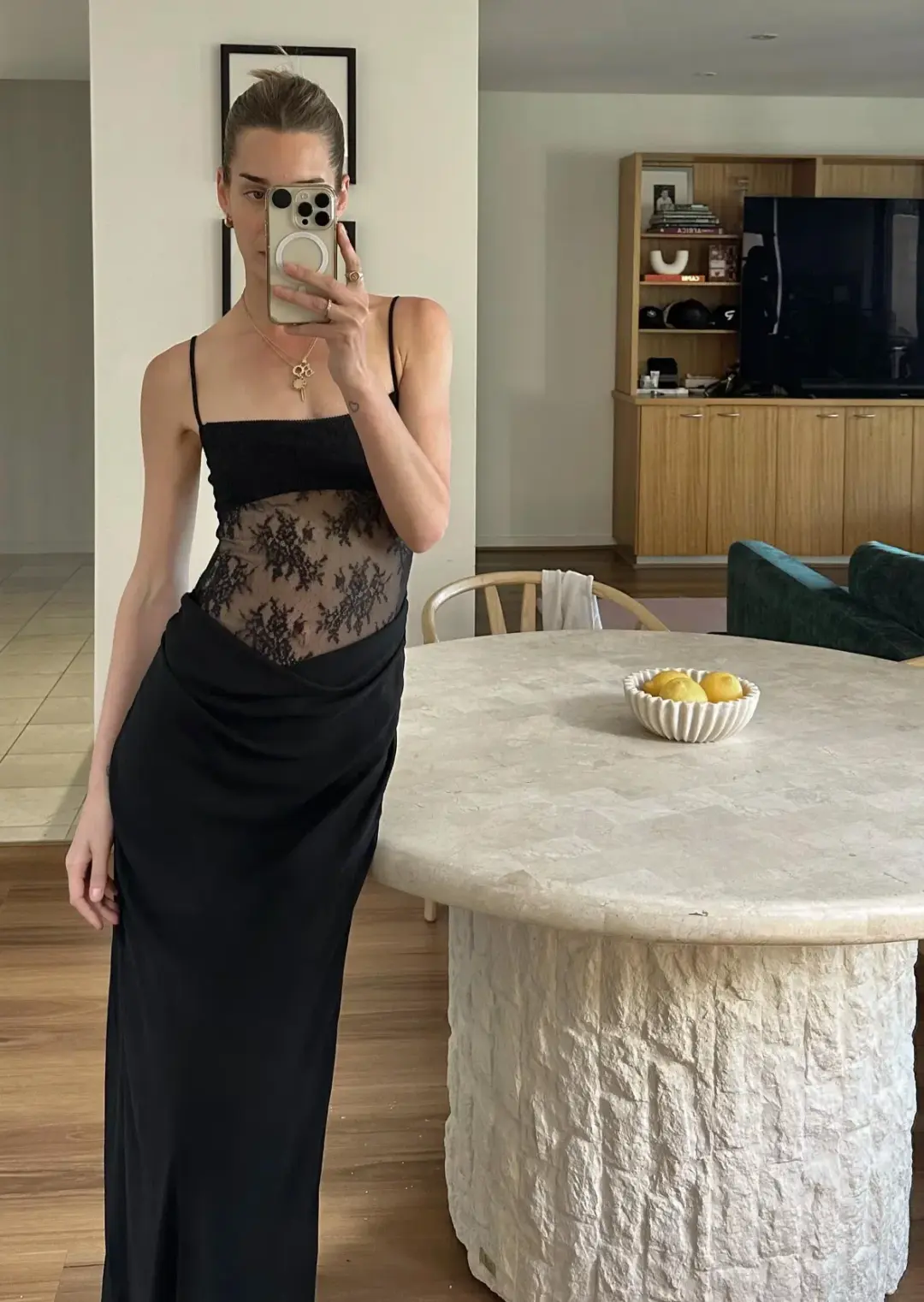 Benni Gabriel Maxi Dress Black Size 6 for rent on The Volte - main image