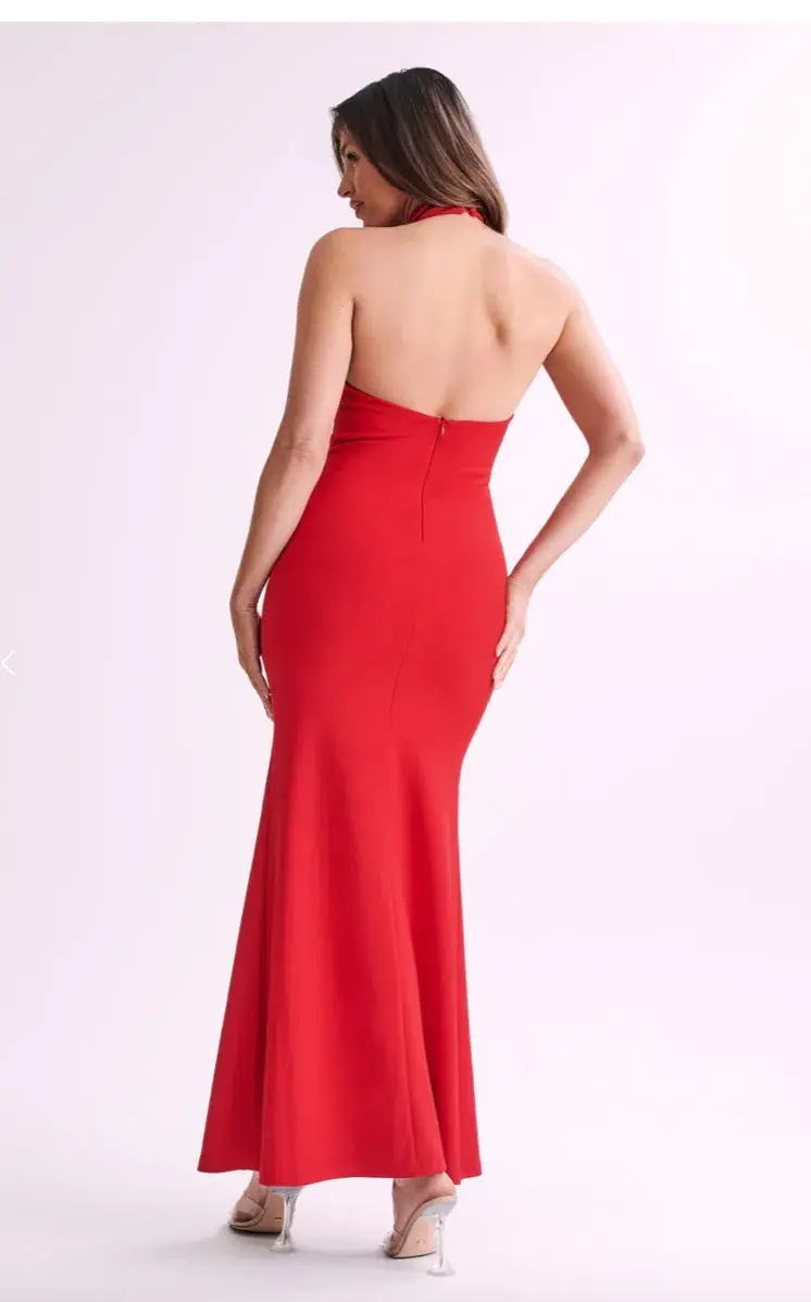 Meshki Genesis High Neck Maxi Dress in Red Size 4 for rent on The Volte - main image