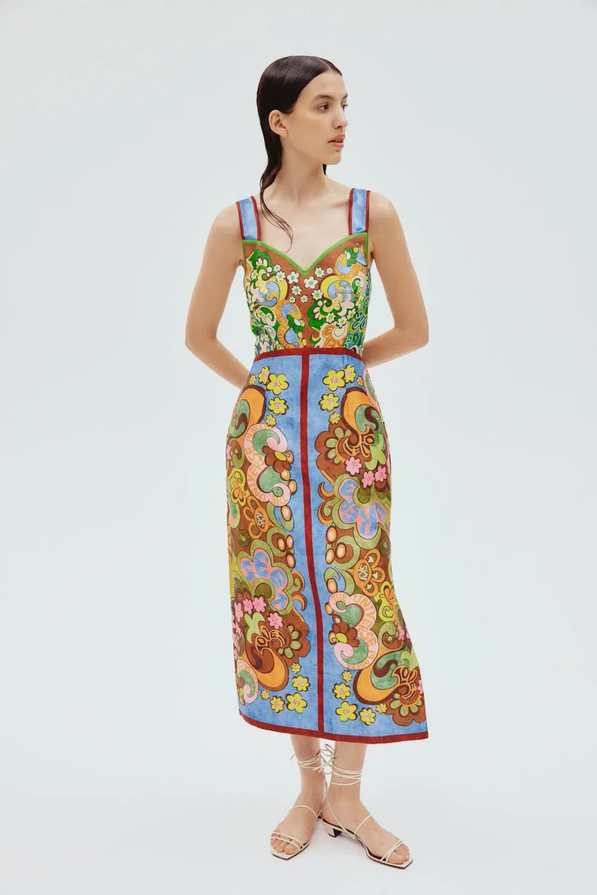 Alemais Dreamer Corset Midi Dress Multi Size 14  - Image 1