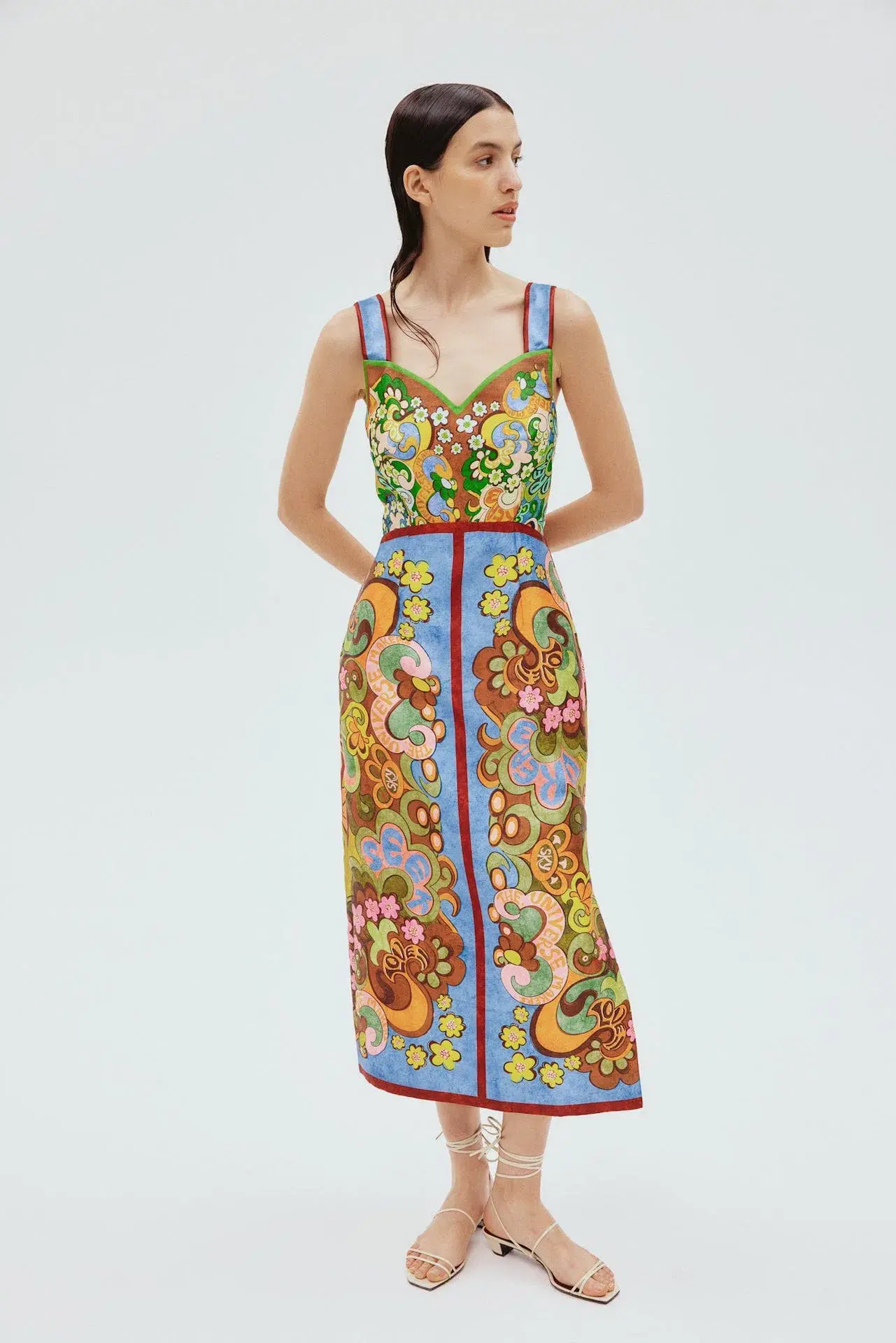 Alemais Dreamer Corset Midi Dress Multi Size 14  - Image 1