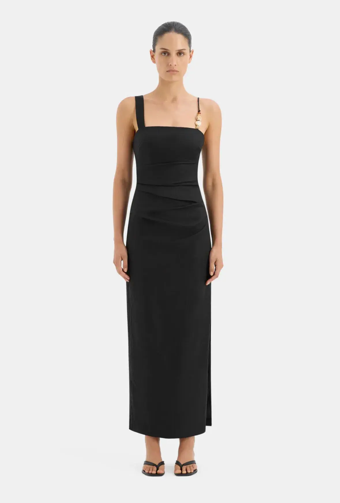 Sir The Label Antonia Beaded Midi Dress Black Size 1 / AU 8 - Image 1