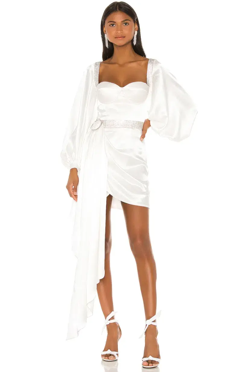 Bronx and Banco Lana Bridal Mini Dress in White Size M / AU 10 - Image 5